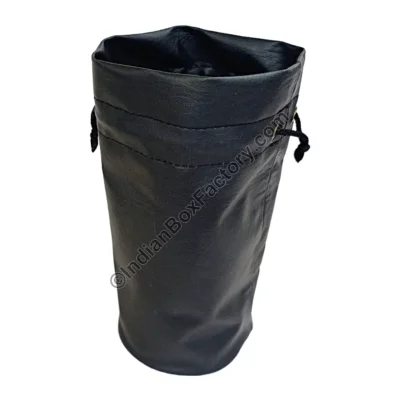 Black Leatherette Storage Pouch