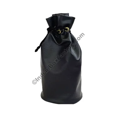 Black Leatherette Storage Pouch