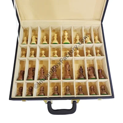 Black Leatherette Chess Box (Compartment design)