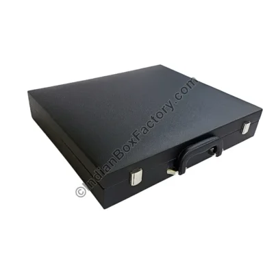 Black Leatherette Chess Box (Compartment design)