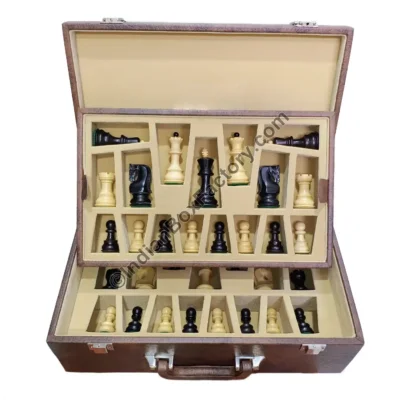 Leatherette Chess Box (up to 4″ KH) – Tan Brown