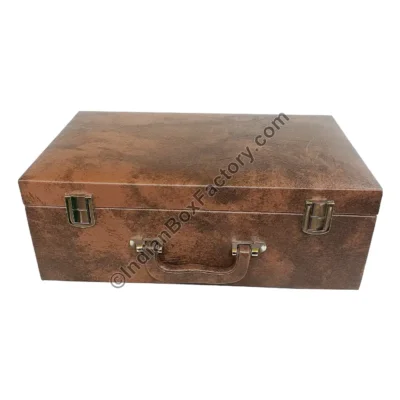 Leatherette Chess Box (up to 4″ KH) – Tan Brown