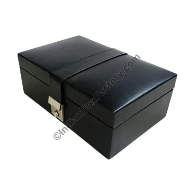 Genuine Leather Chess box - Single partition belt design