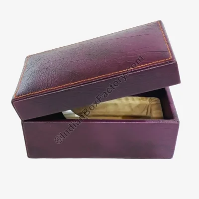 Perfume box - Burgundy stitched design