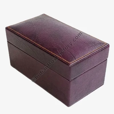 Perfume box - Burgundy stitched design
