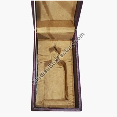 Perfume box - Burgundy stitched design