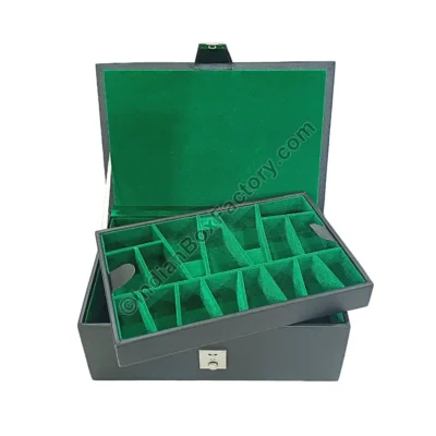 Leatherette Chess Box - Dual tray design