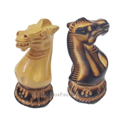 Classic Staunton hand carved burnt Chess Pieces - 3.9" - Boxwood
