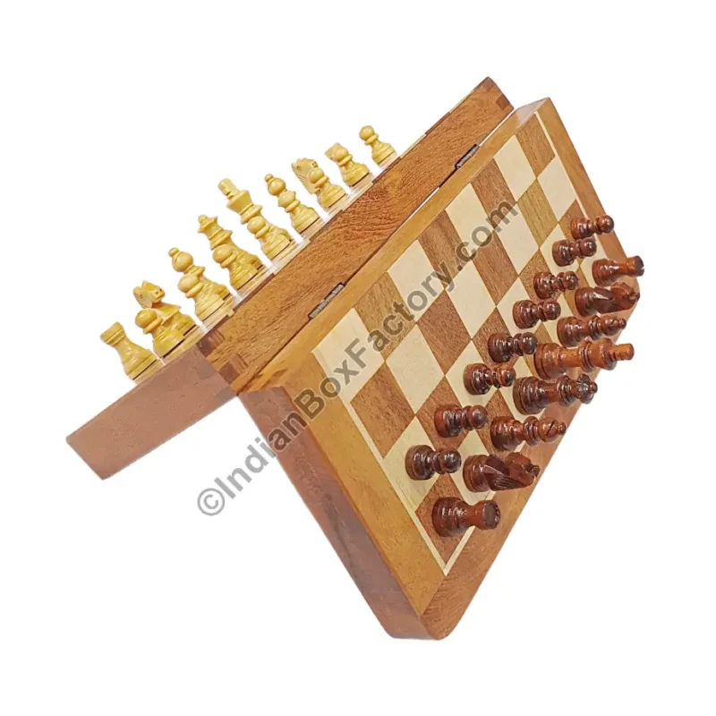 Travel Chess Set - Magnetic - Wooden (10")