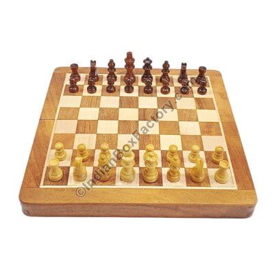 Travel Chess Set - Magnetic - Wooden (10")