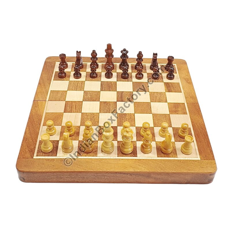 Travel Chess Set - Magnetic - Wooden (10")