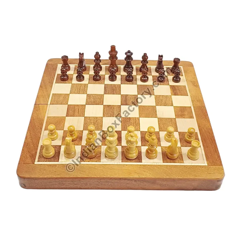 Travel Chess Set - Magnetic - Wooden (10")