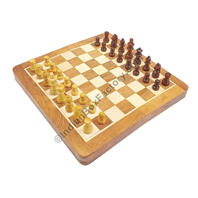 Travel Chess Set - Magnetic - Wooden (10")