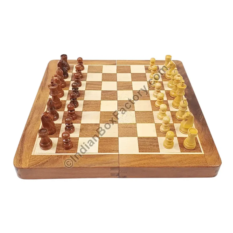 Travel Chess Set - Magnetic - Wooden (12")
