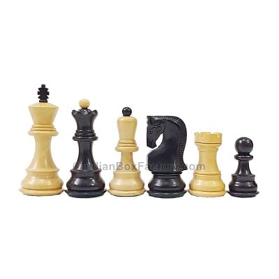 Zagreb '59 Series Chess Pieces - 3.75" - Ebonised boxwood