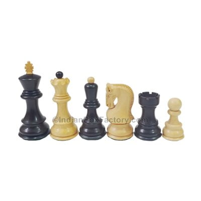 Zagreb '59 Series Chess Pieces - 3.75" - Ebonised boxwood