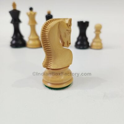 Zagreb '59 Series Chess Pieces - 3.75" - Ebonised boxwood
