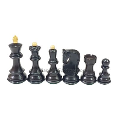 Zagreb '59 Series Chess Pieces - 3.75" - Ebonised boxwood