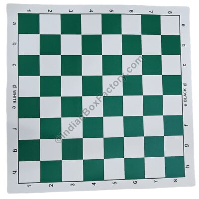 Plastic Chess Set (3.6"KH) with 17" Vinyl roll up board - Green