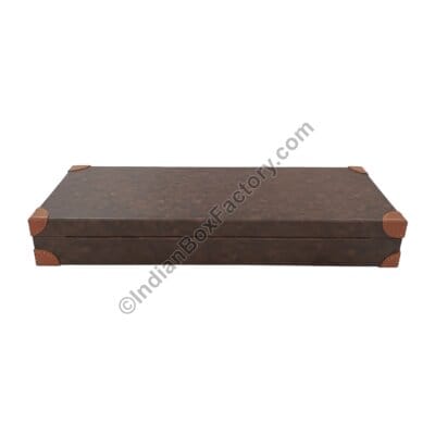 Leatherette Book Box - Brown
