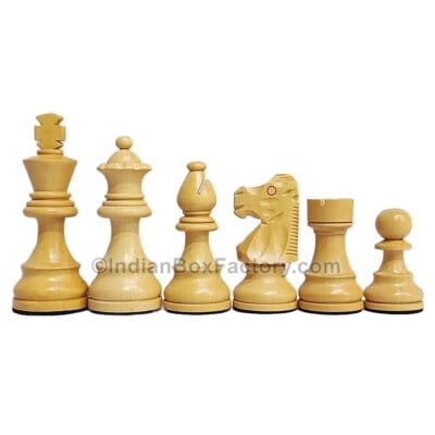 French design Chess Pieces - 3.3" - Acacia and Boxwood
