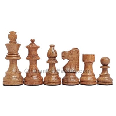 French design Chess Pieces - 3.3" - Acacia and Boxwood