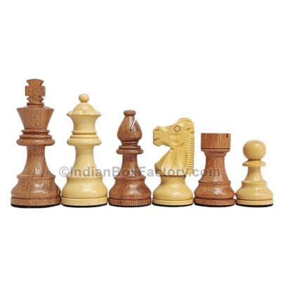 French design Chess Pieces - 3.3" - Acacia and Boxwood