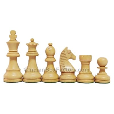Tournament Wooden Chess pieces - 3.3" - Ebonized boxwood