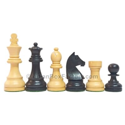 Tournament Wooden Chess pieces - 3.3" - Ebonized boxwood