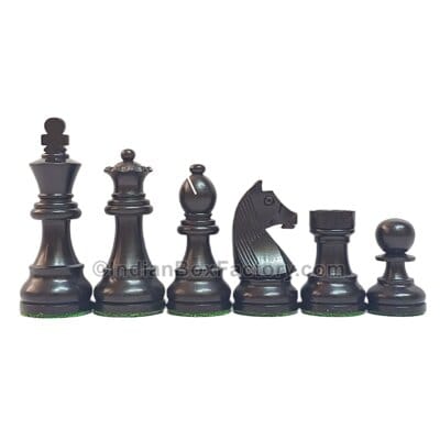Tournament Wooden Chess pieces - 3.3" - Ebonized boxwood