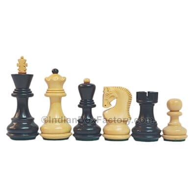 Russian Zagreb Chess pieces - 3" - Ebonized boxwood