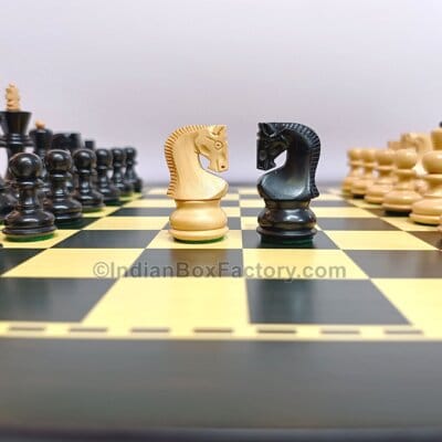 Russian Zagreb Chess Set with board (Ebonized Boxwood)