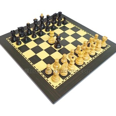 Russian Zagreb Chess Set with board (Ebonized Boxwood)