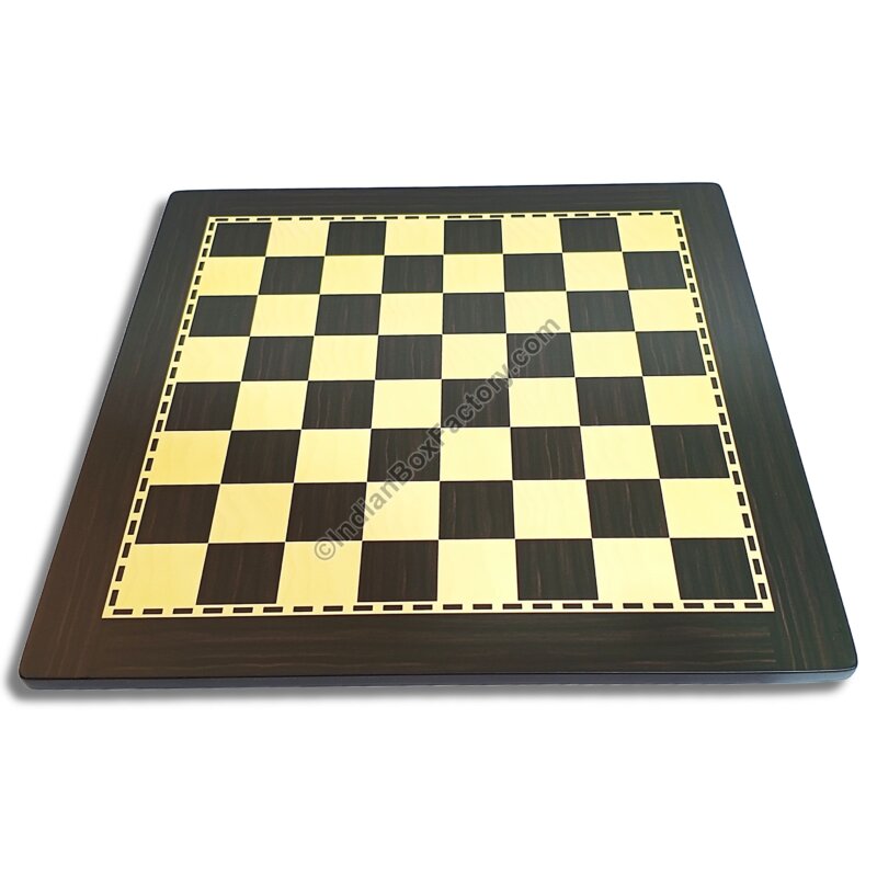 Printed Chess Board - Ebony and Maple (16 & 18 inches)