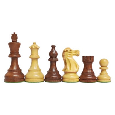 Classic Staunton Chess Set - 3.85" KH - (Golden Rosewood / Boxwood) - with 19" Chess Board (Golden Rosewood / Maple)