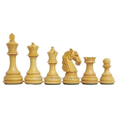 New Columbian Chess pieces - 3.85" - Golden Rosewood and Boxwood
