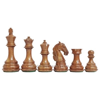 New Columbian Chess pieces - 3.85" - Golden Rosewood and Boxwood