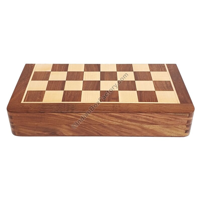 Travel Chess Set - Magnetic - 12" - Golden Rosewood & Maple