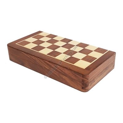Travel Chess Set - Magnetic - 12" - Golden Rosewood & Maple