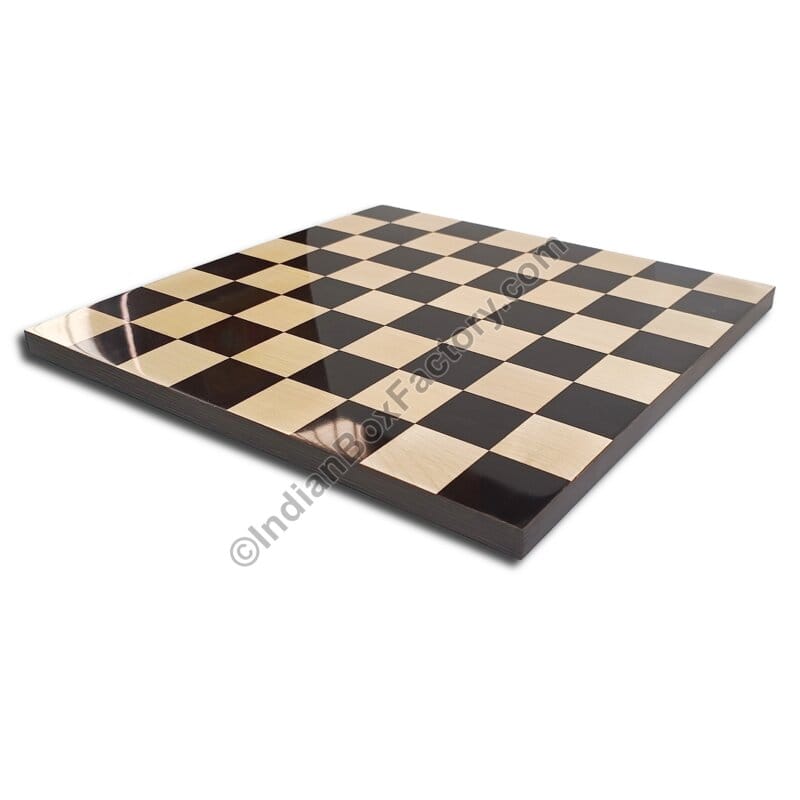Chess Board – Ebony and Maple wood - 16" Borderless